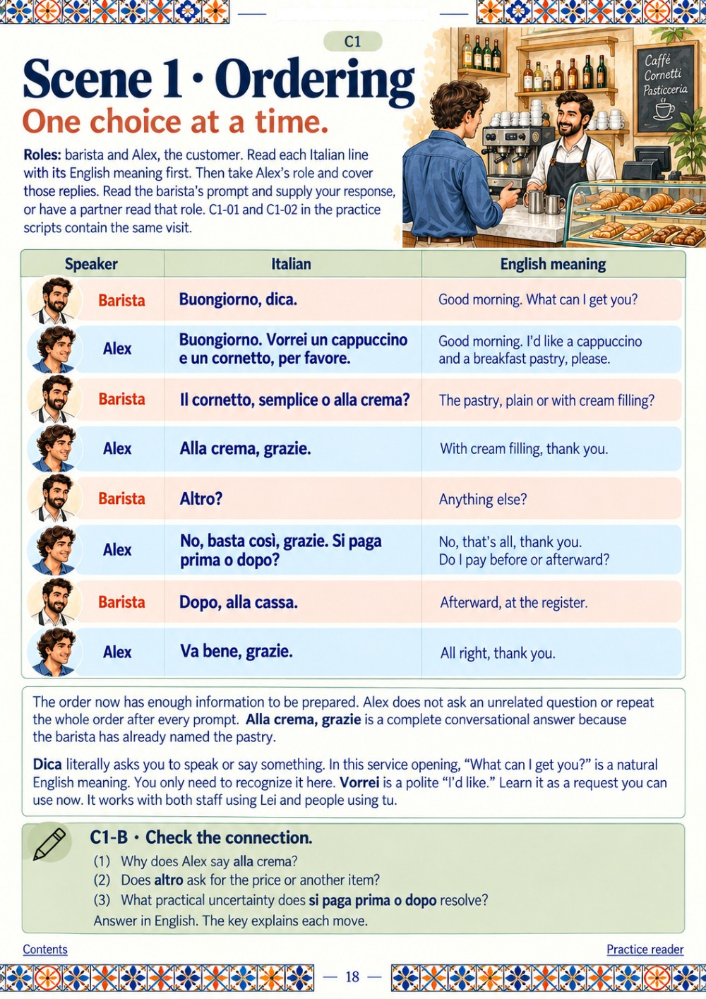 Follow a complete exchange. Actual PDF page 18.